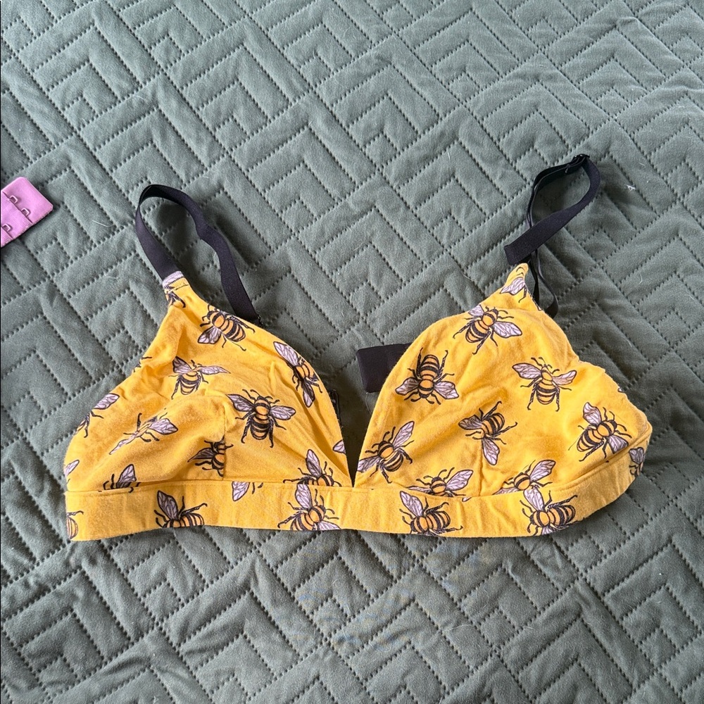 MeUndies Yellow Bee Print Bralette
